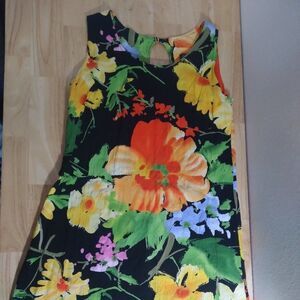Vintage Jams World Flora Grande-BLK Hawaiian Midi Dress
